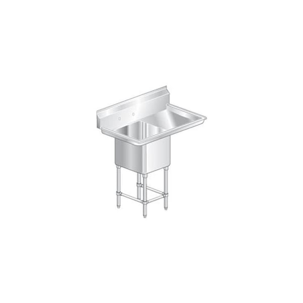 Aero Aero Manufacturing Company One Bowl Aerospec SS NSF Sink w/ 24W Right Drainboard 2F1-2116-24R - main